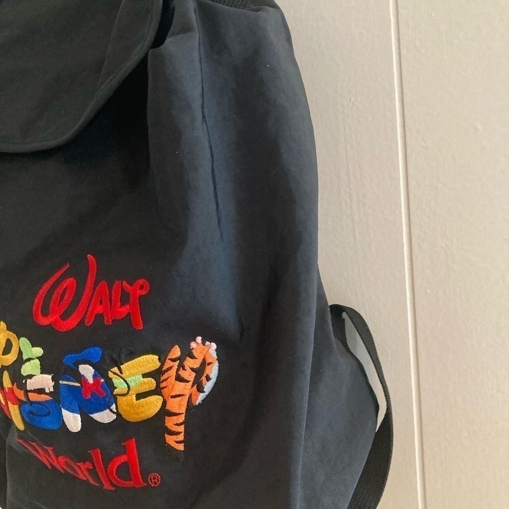 Walt Disney World Backpack Embroidered Book Bag Backpack Drawstring Tote Black - Picture 4 of 8